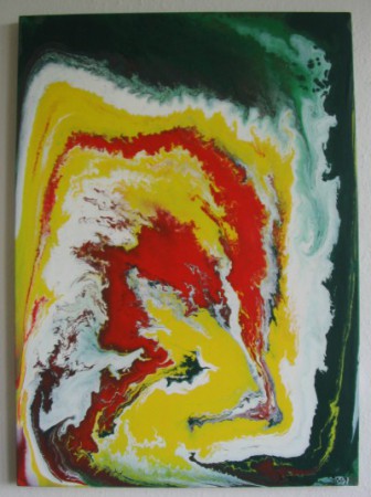 Zelená abstrakcia 70x50 ... PREDANÝ